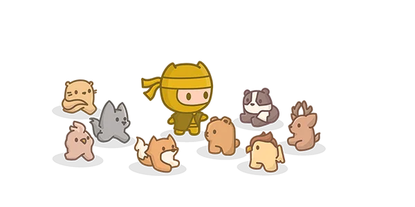 The eight original animals of Personality Ninja.